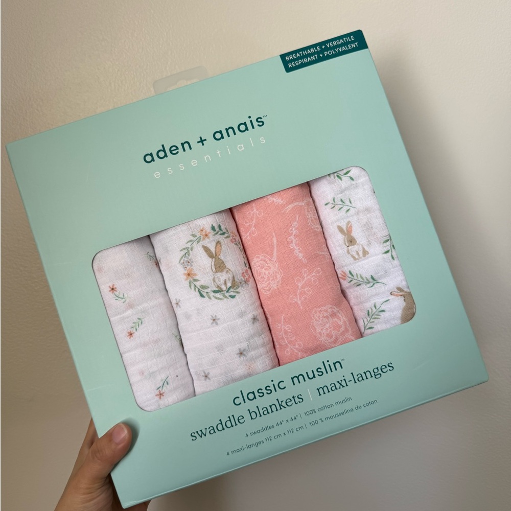 aden + anais Classic Muslin Swaddle Blankets - Soft Pastels